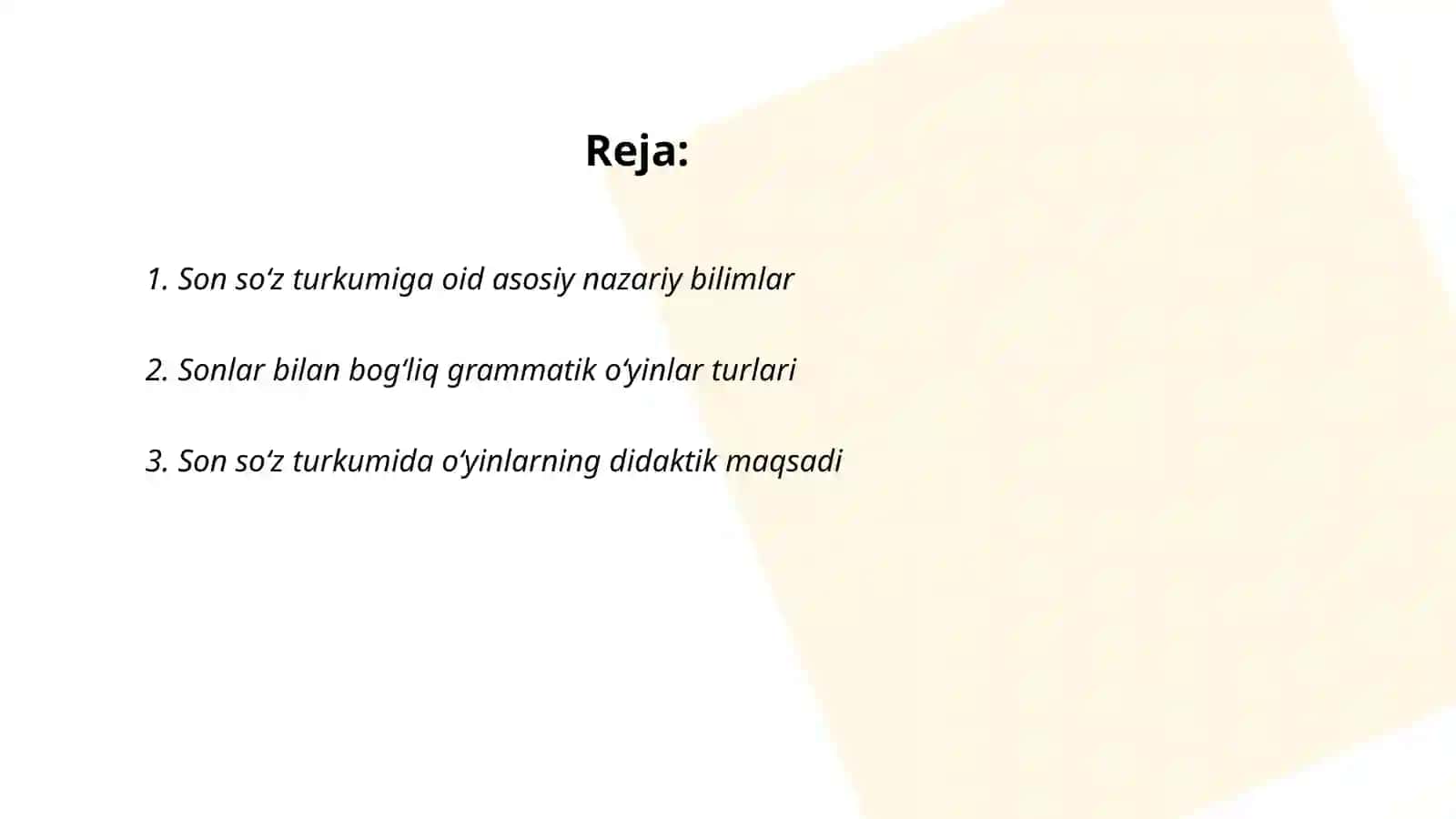 Son soʻz turkumini oʻrganishda grammatik oʻyinlardan foydalanish va ishlab chiqish 2