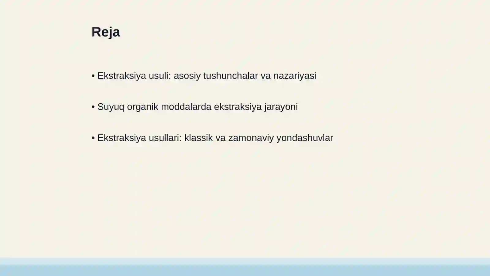 Suyuq organik moddalarning tozalash usuli - ekstraksiya 2