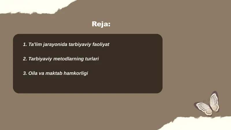 Tarbiyaviy faoliyat metodikasi 2