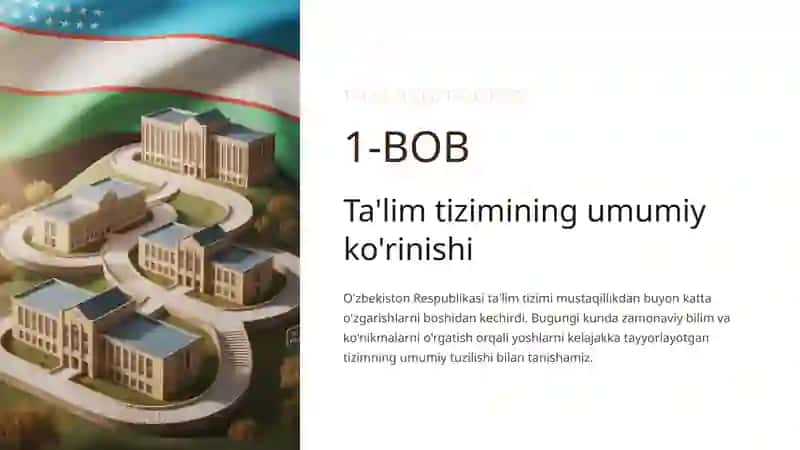 O'zbekiston Respublikasi Ta'lim Tizimi: Zamonaviy Rivojlanish va Kelajak 2