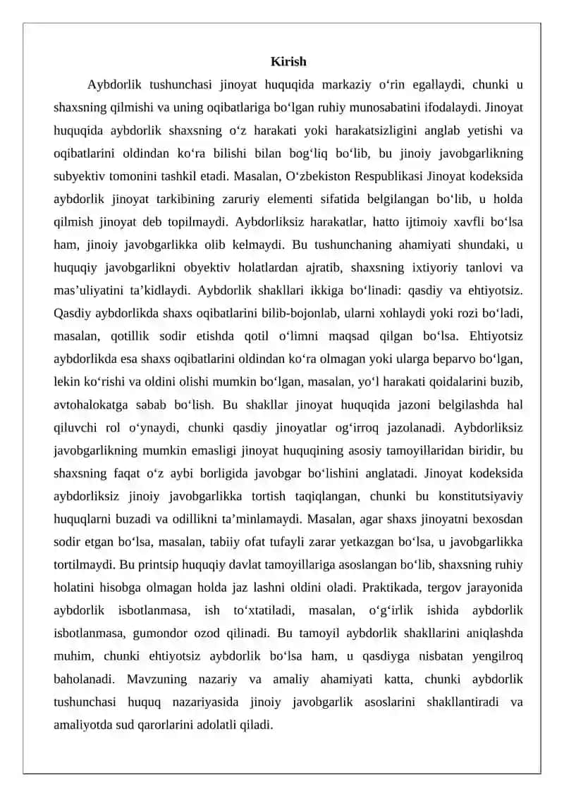 Aybdorlik tushunchasi va shakllari 2