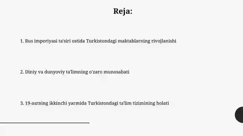 Maktablarning rivojlanishi Turkistonda 19-asrning 2-yarimida 2
