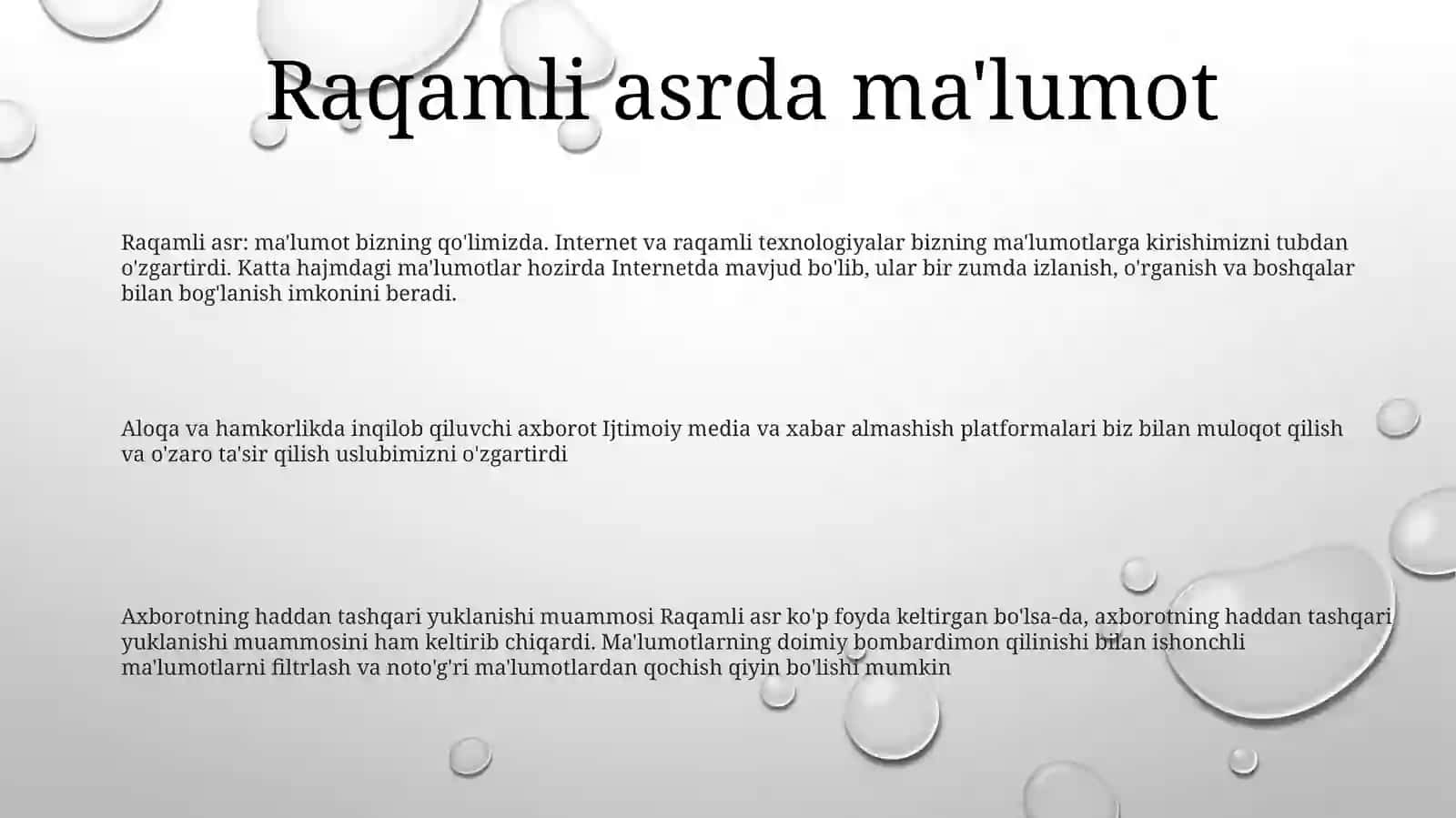 Zamonaviy Jamiyatda Axborotning OʻRniVaAhamiyati 2