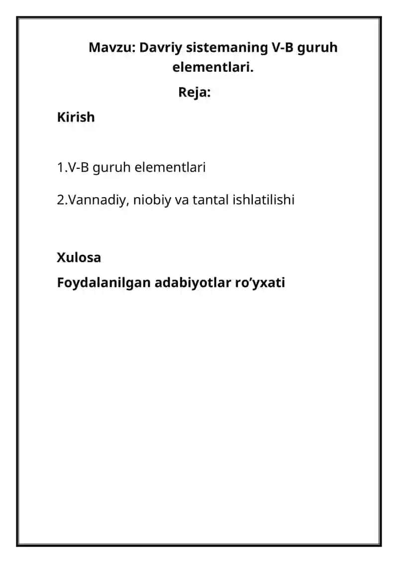 Davriy sistemaning V-B guruh elementlari 2