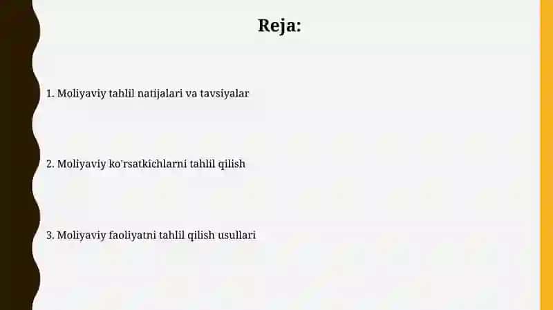 Moliyaviy faoliyatni tahlil qilish 2