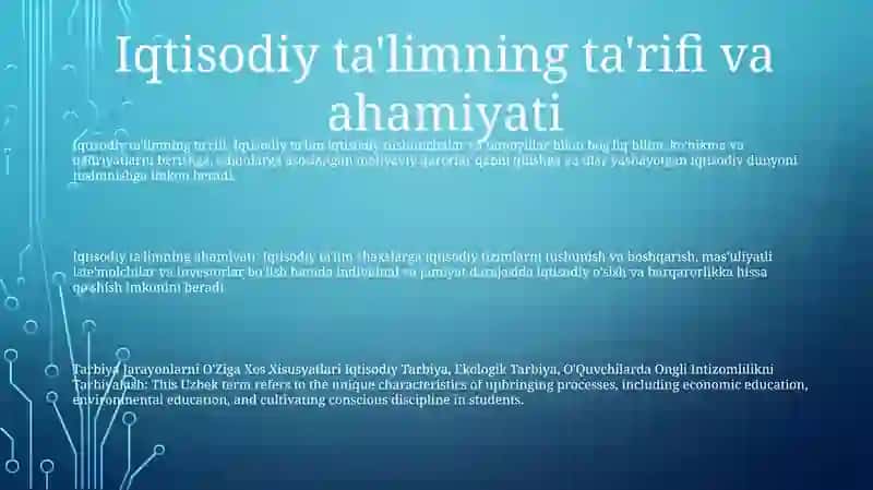 Iqtisodiy Ta'lim 2