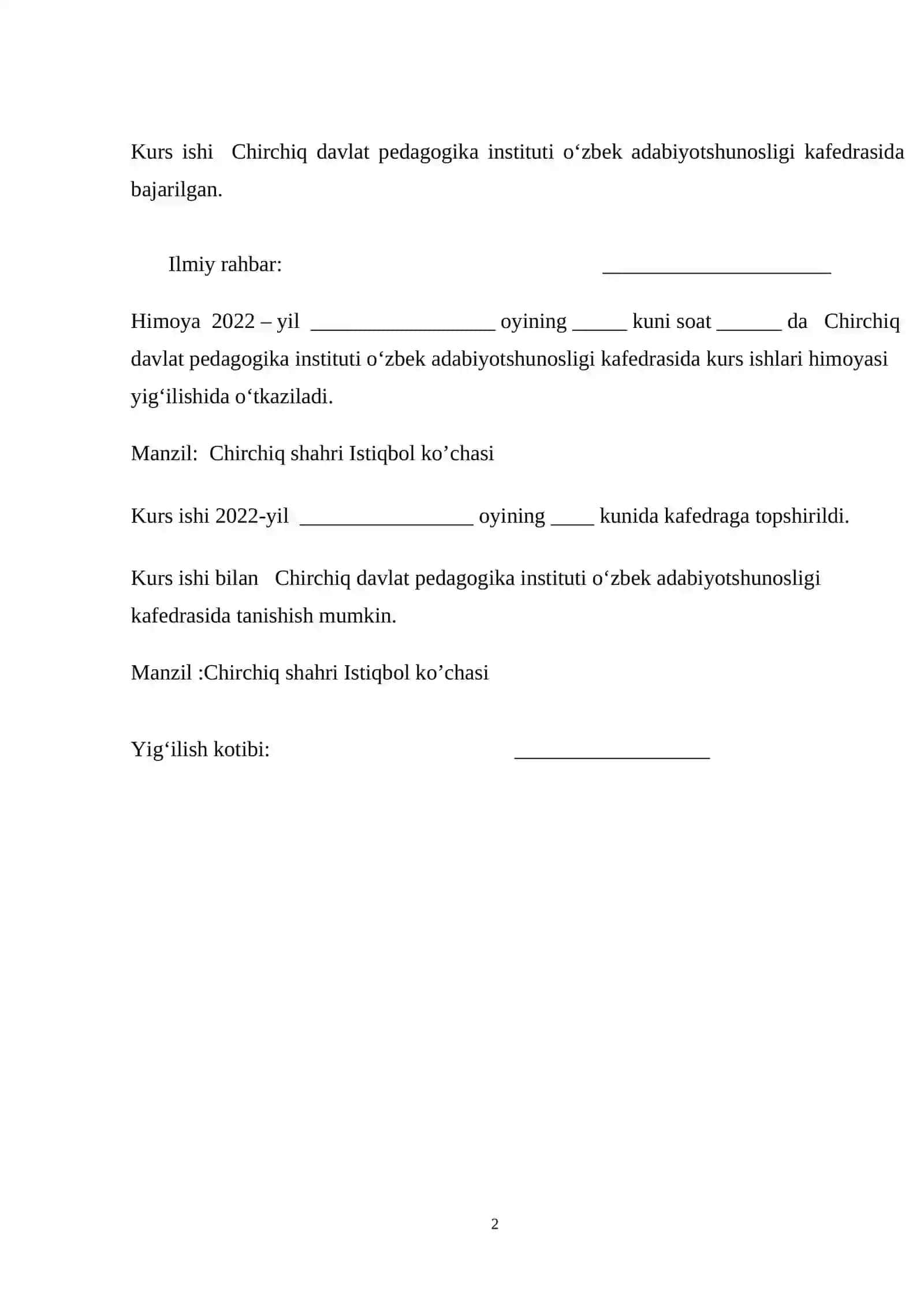Adabiyot o’qitish metodikasi 2