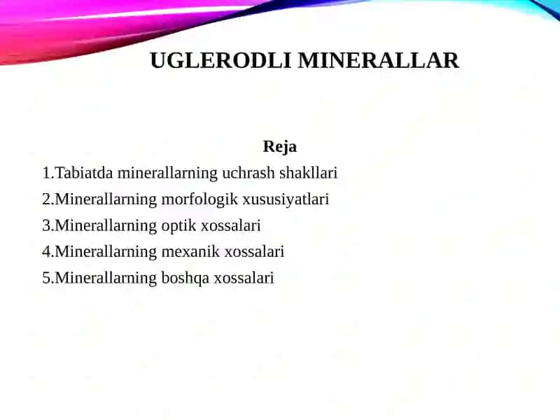 UGLERODLI MINERALLAR 2