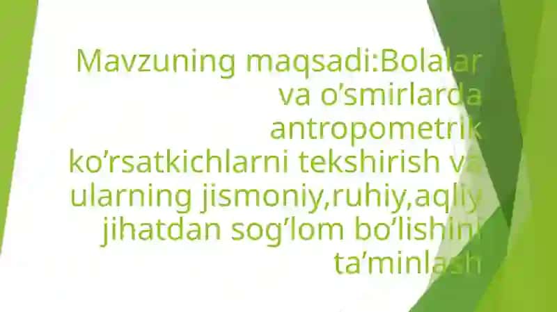 Antropometrik ko‘rsatkichlarni aniqlab oling 2