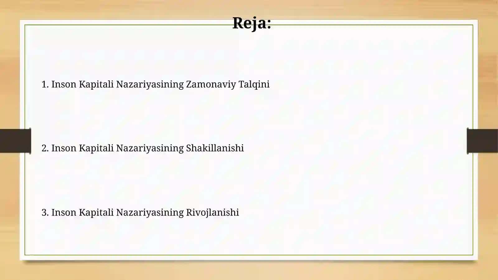 Inson kapitali nazariyasining shakllanishi va rivojlanishi 2