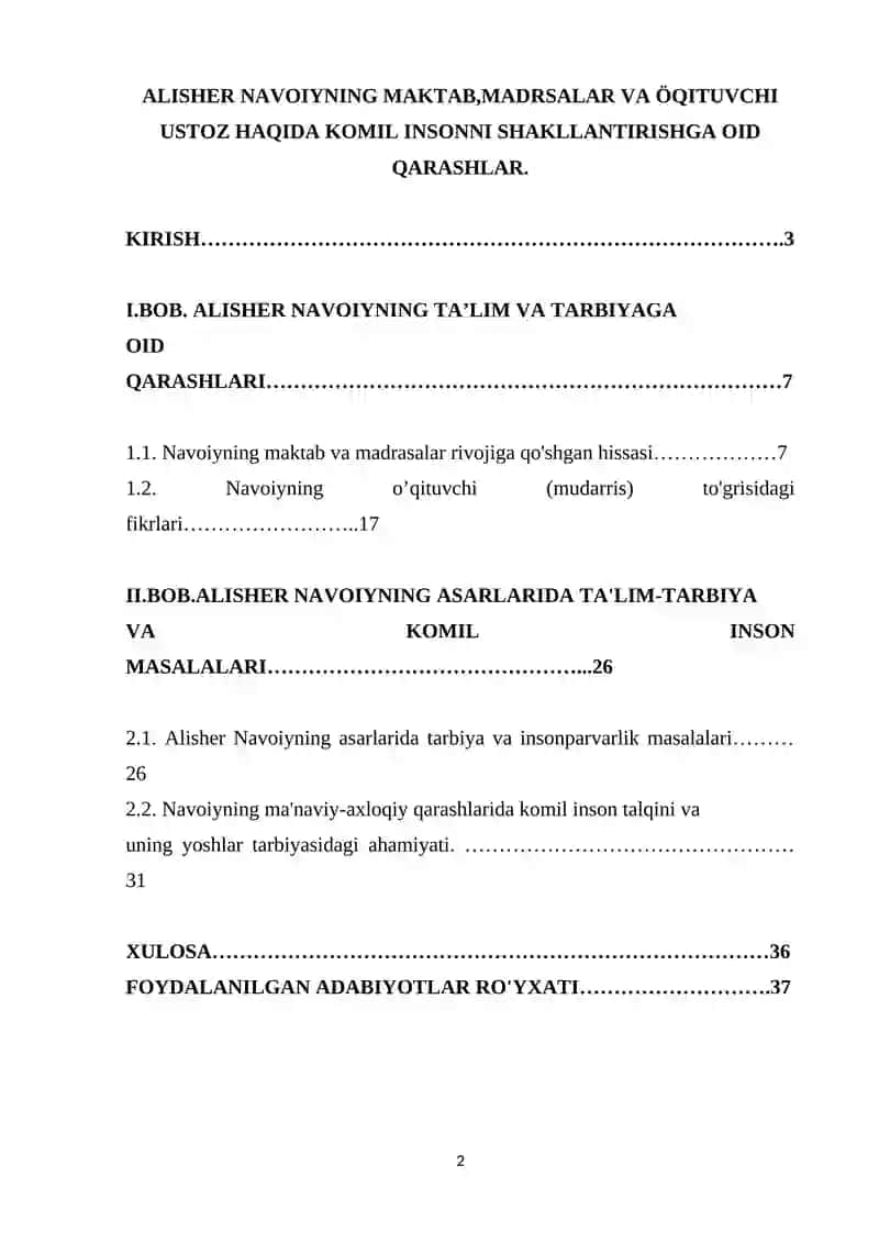 ALISHER NAVOIYNING MAKTAB, MADRSALAR VA O‘QITUVCHI USTOZ HAQIDA KOMIL INSONNI SHAKLLANTIRISHGA OID QARASHLAR 2