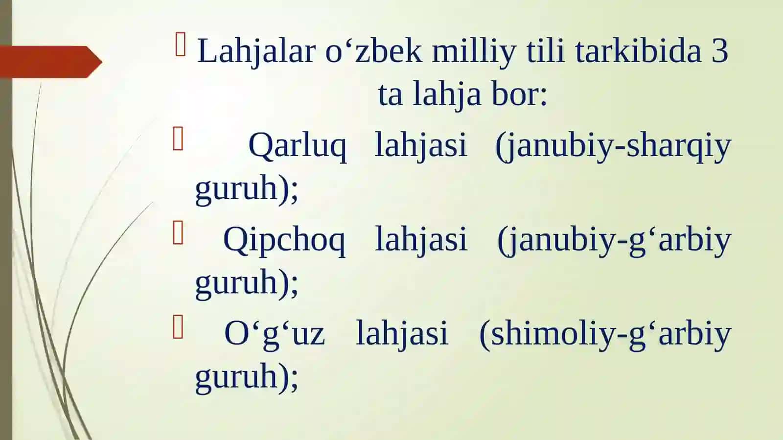 O‘zbek shevalarining predmeti, maqsadi va vazifalari 2