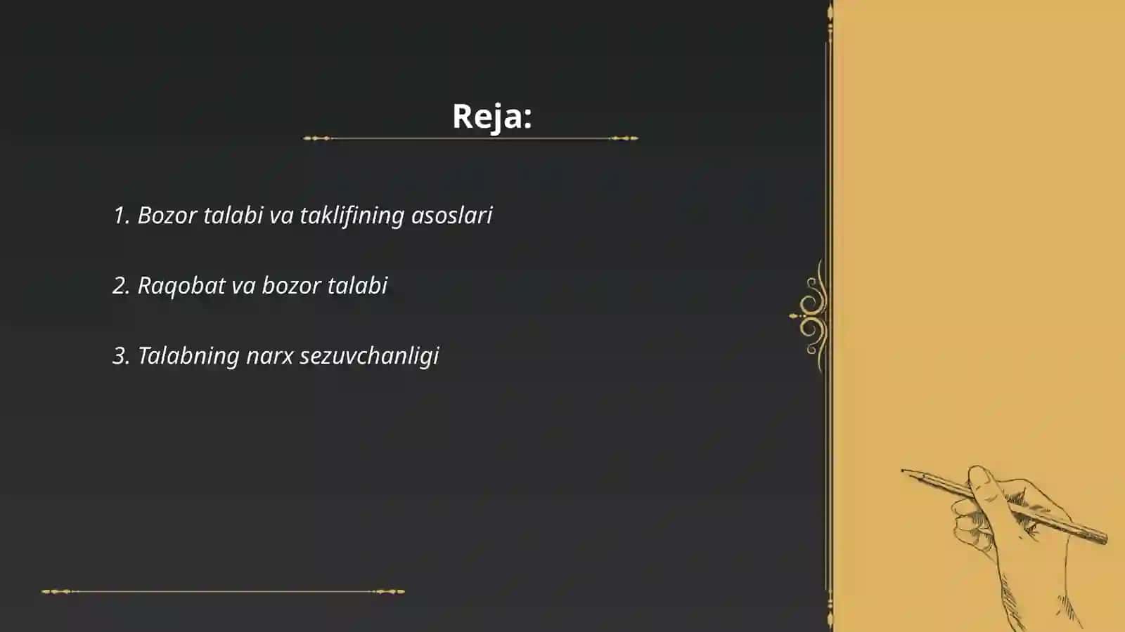 Bozor talabi va taklifining asoslari 2