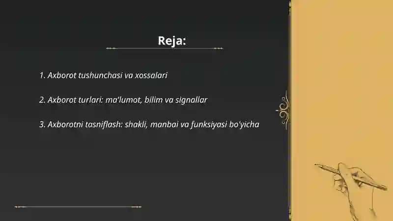 Axborot tushunchasi va xossalari 2
