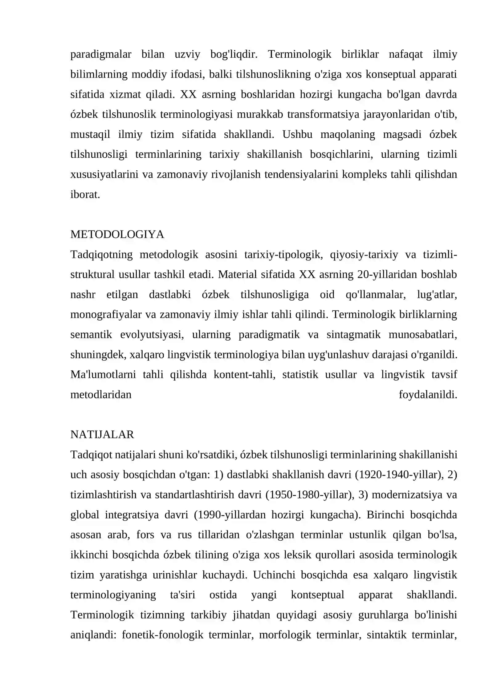 ÓZBEK TILSHUNOSLIGI TERMINLARINING SHAKILLANISHI VA TARAQQIYOTI 2