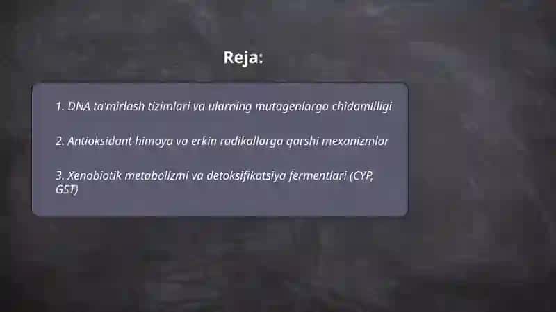 Organizmning mutagen tasirga chidamliligi 2