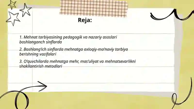 Boshlangʻich sinflarda mehnat tarbiyasining vazifalari talabalarni mehnatga axloqiy maʼnaviy va amaliy tayyorlash 2