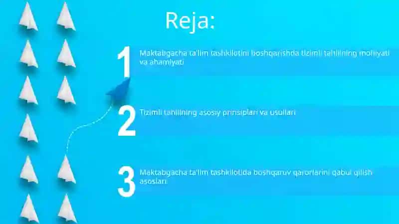 Maktabgacha ta'lim tashkilotini boshqarish 2