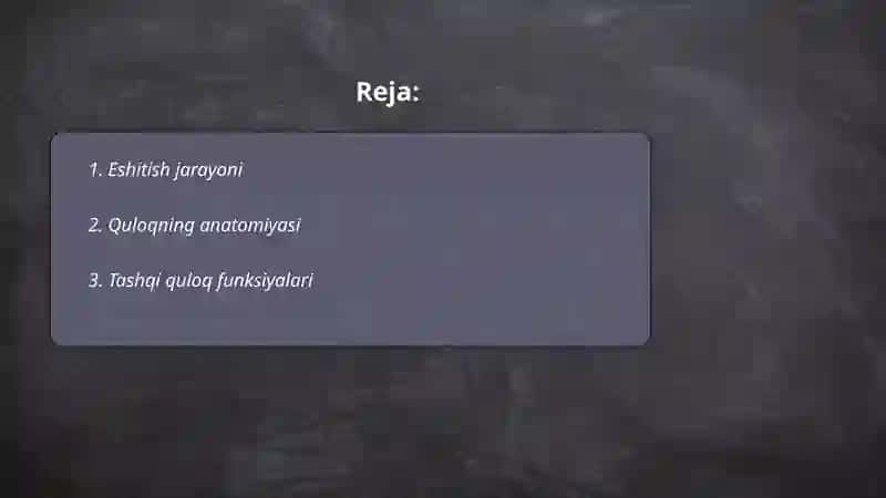 Eshitish va muvozanat azolari 2