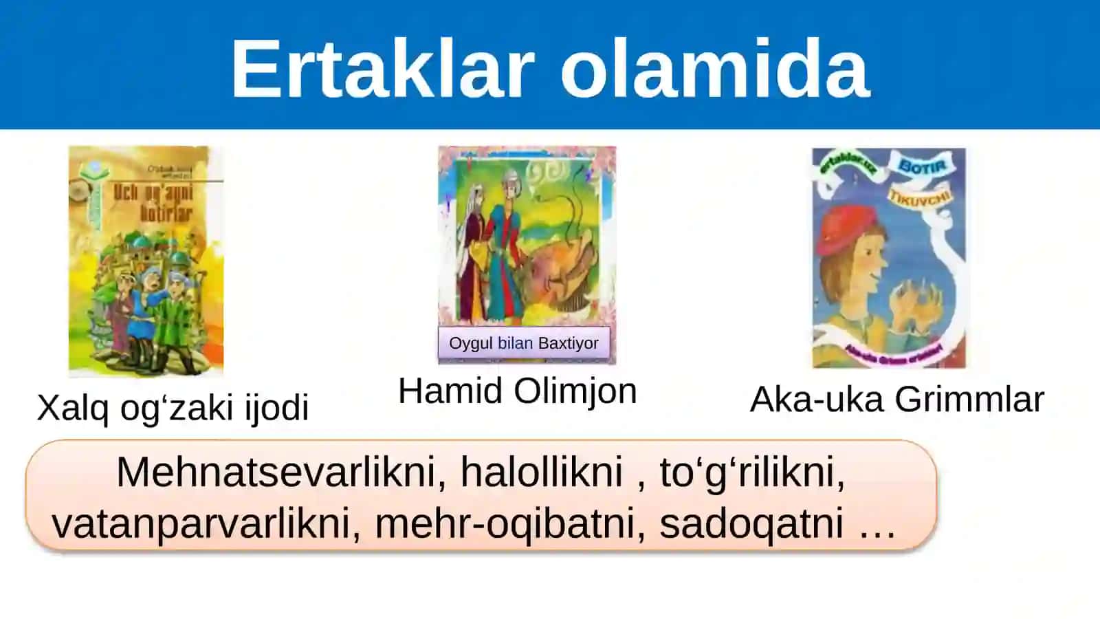 5-sinf Adabiyot fanidan Mustahkamlash dars taqdimoti 2