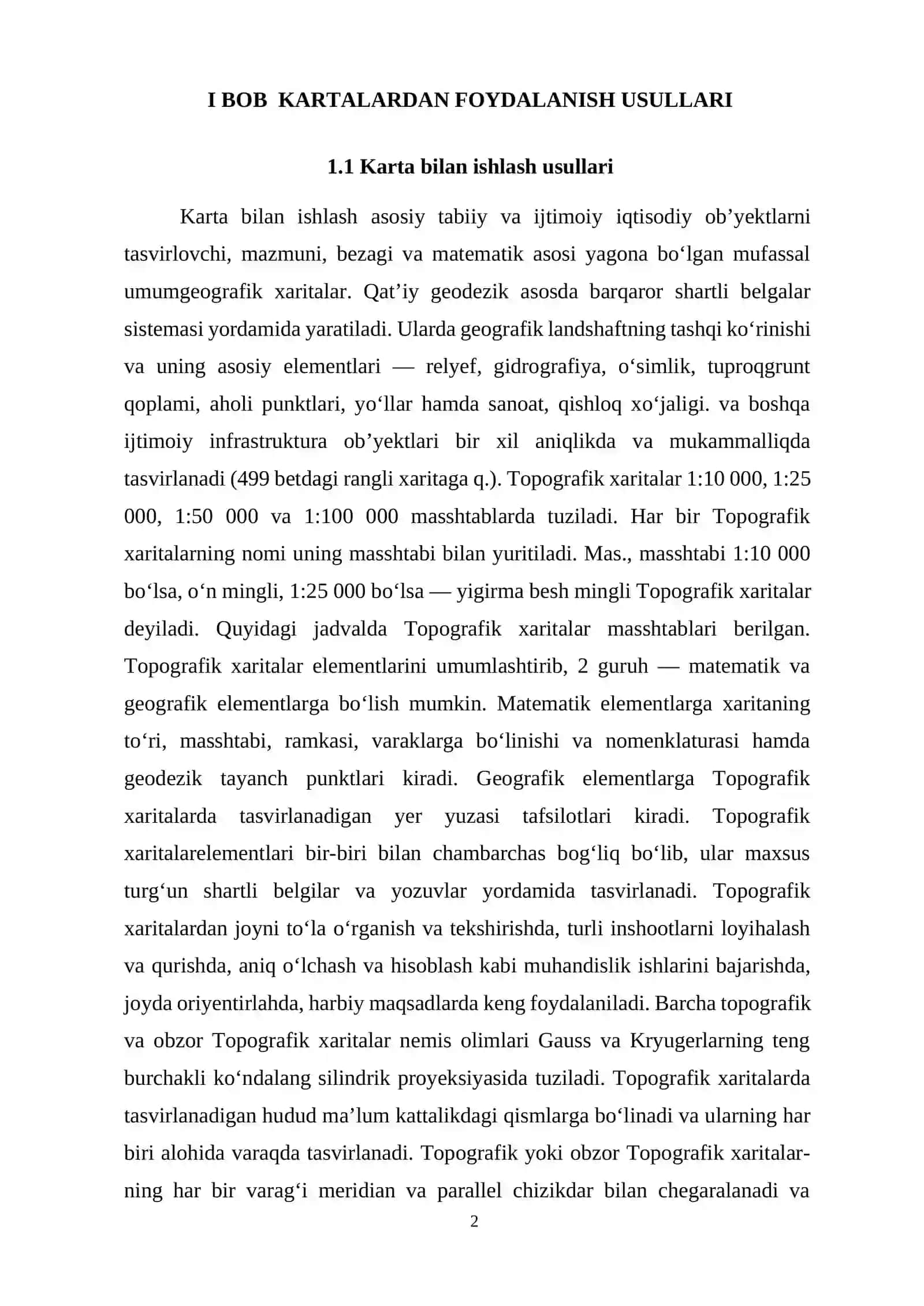KARTALAR ORQALI TADQIQOT O’TKAZISH kurs ishi 2