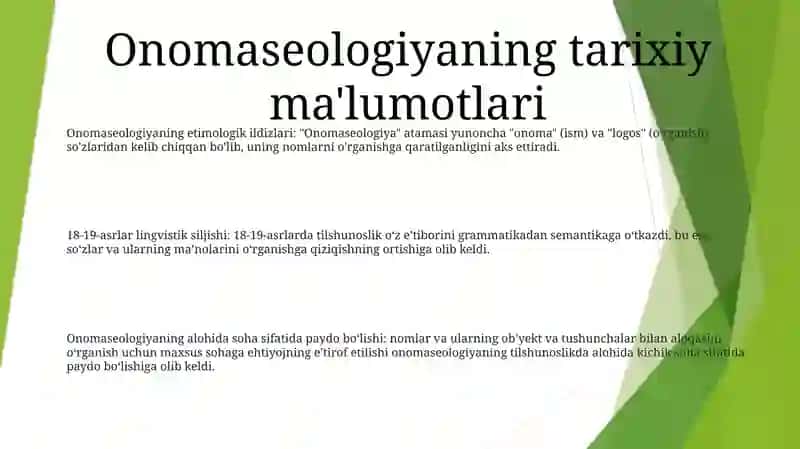Onomaseologik Yo'Nalish 2
