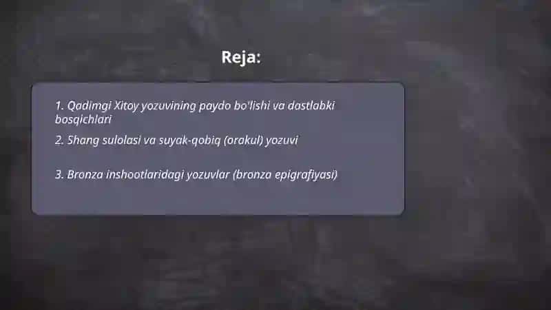 Qadimgi Xitoy yozuvi tarixi 2