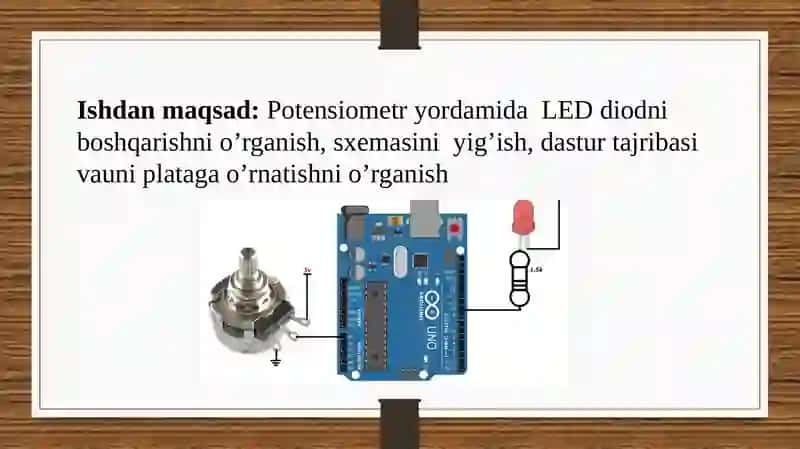 Arduino orqali yorlig‘lik diodini yoritish darajasini nazorat qilish 2