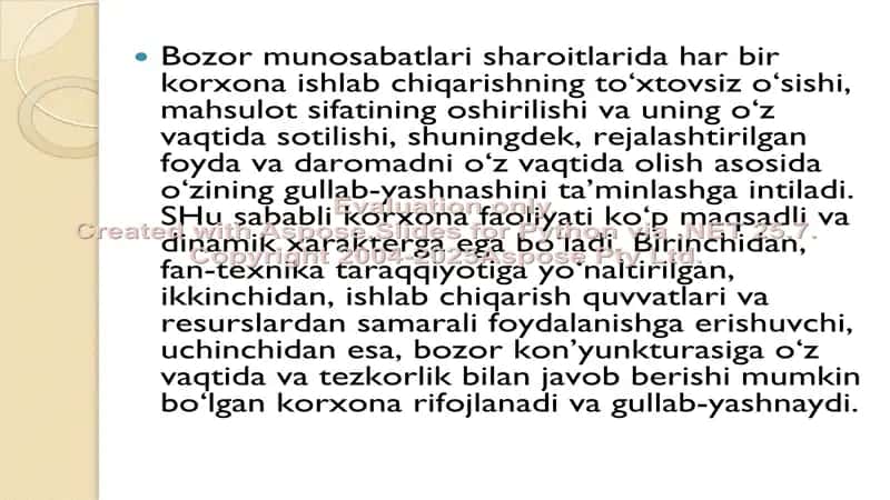 Bozor sharoitlarida korxona faoliyatini tartibga solish va rejalashtirish 2