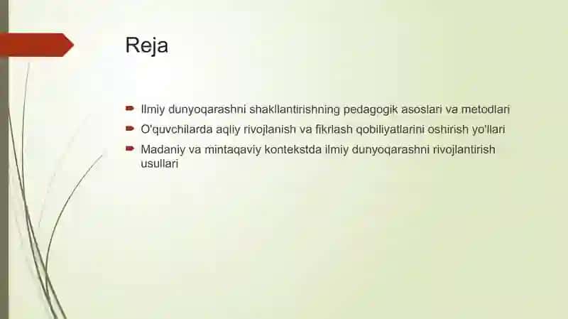 Ilmiy dunyoqarashni shakllantirish va o'quvchilarni aqliy tarbiyalash 2