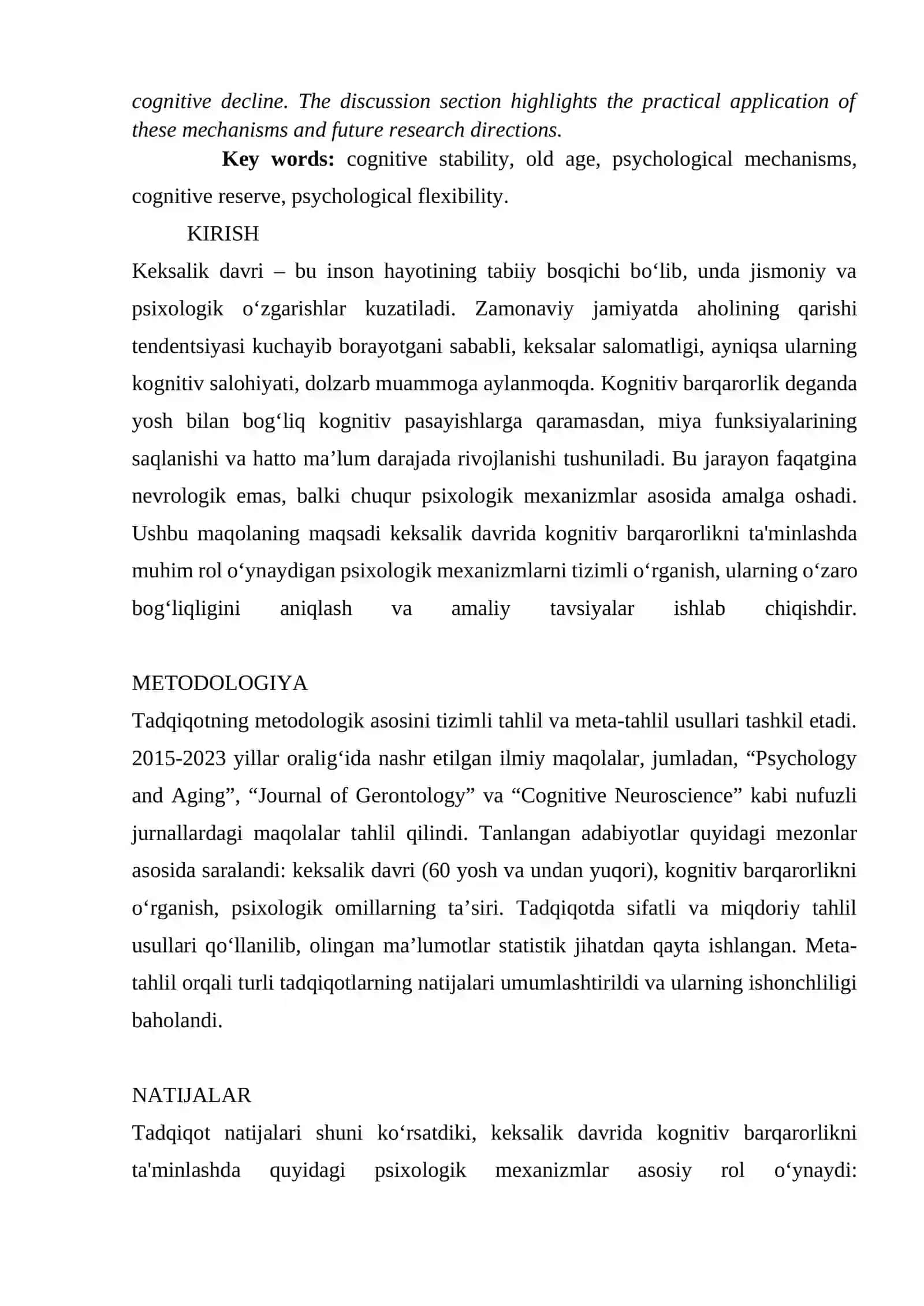 KEKSALIK DAVRIDA KOGNITIV BARQARORLIKNI TA'MINLASHNING PSIXOLOGIK MEXANIZMLARI 2