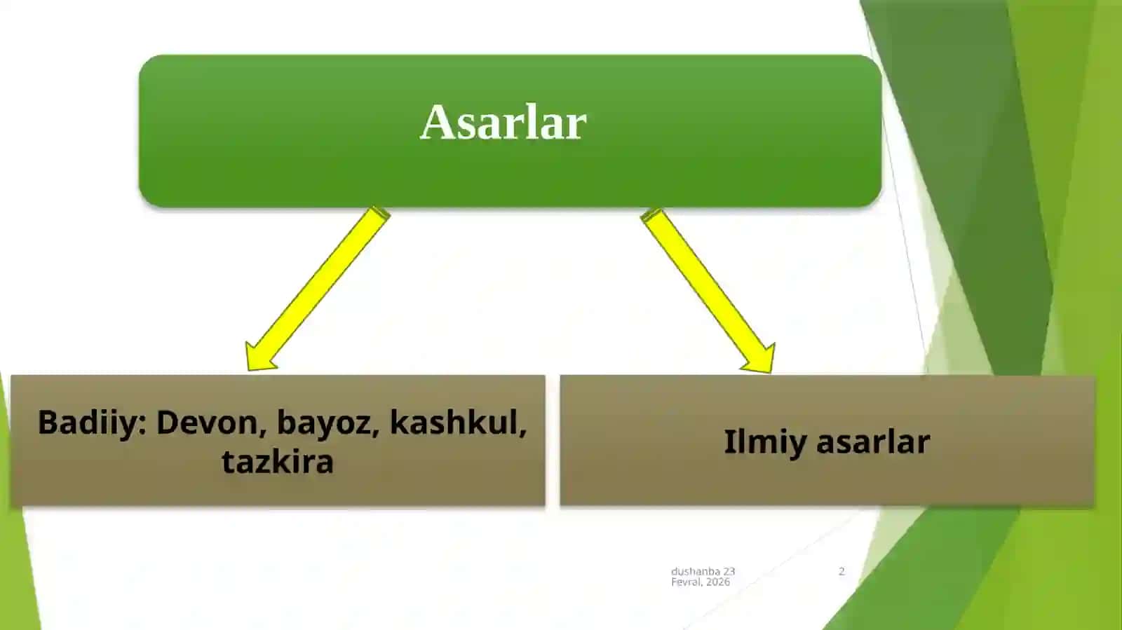 Badiiy va ilmiy asarlarning matniy o‘ziga xosliklari 2