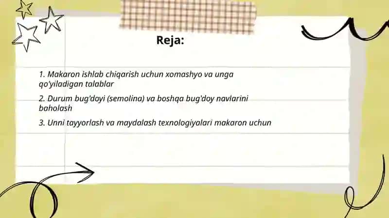 Makaron ishlab chiqarish texnalogiyasi 2