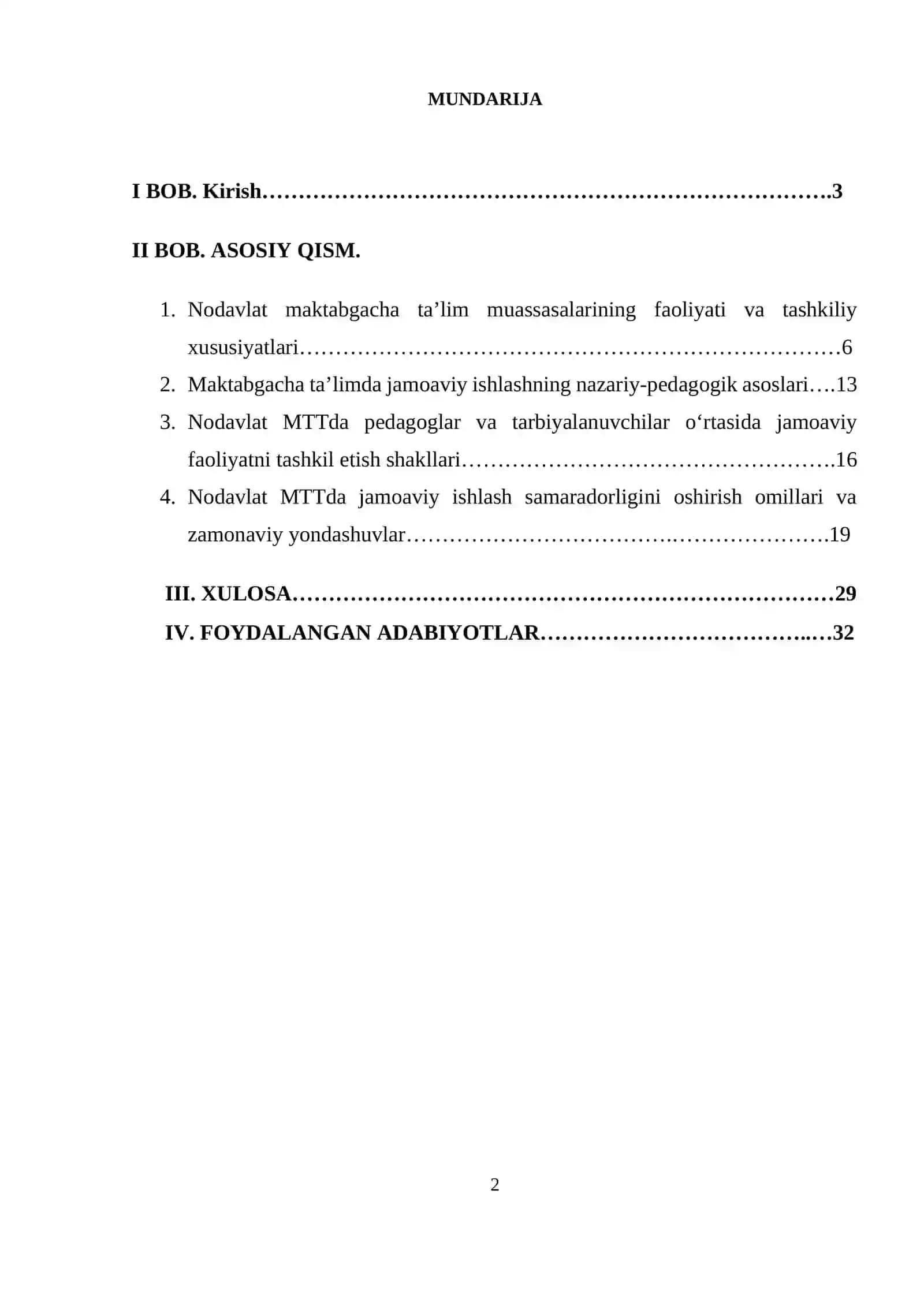 Nodavlat ta'lim muassasalarida jamoviy ishlash 2