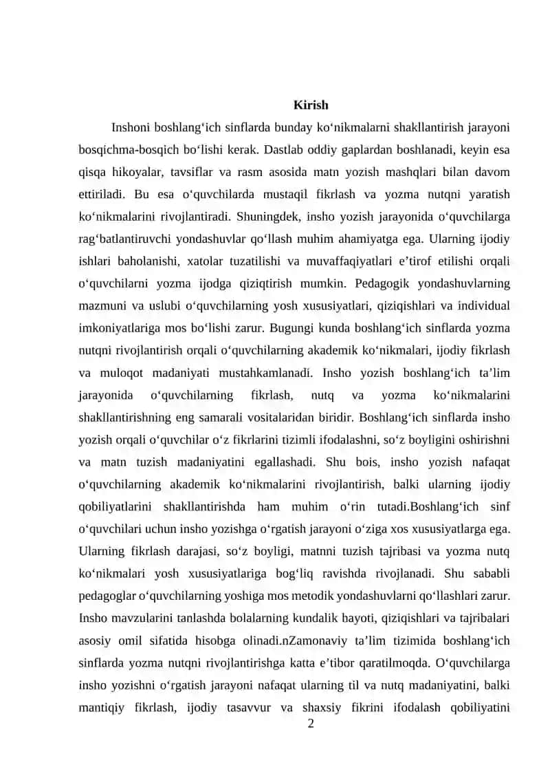 Boshlangʻich sinflarda insho yozishga oʻrgatish 2