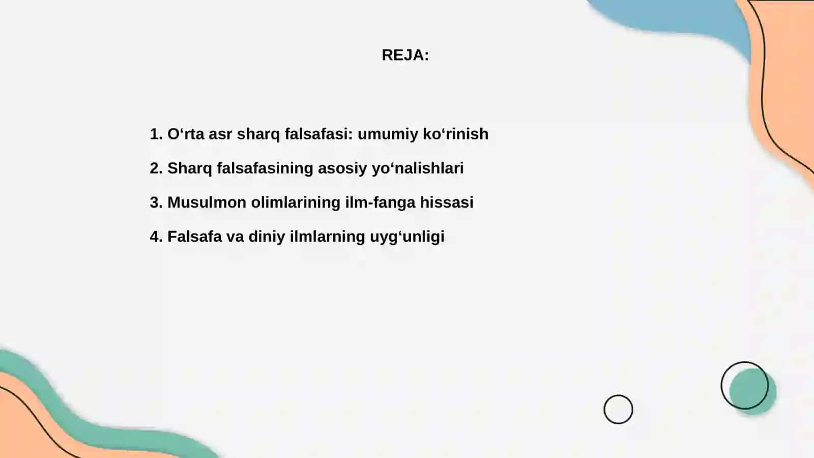 Oʻrta asr sharq falsafasi va uygʻonish davri xususiyatlari 2