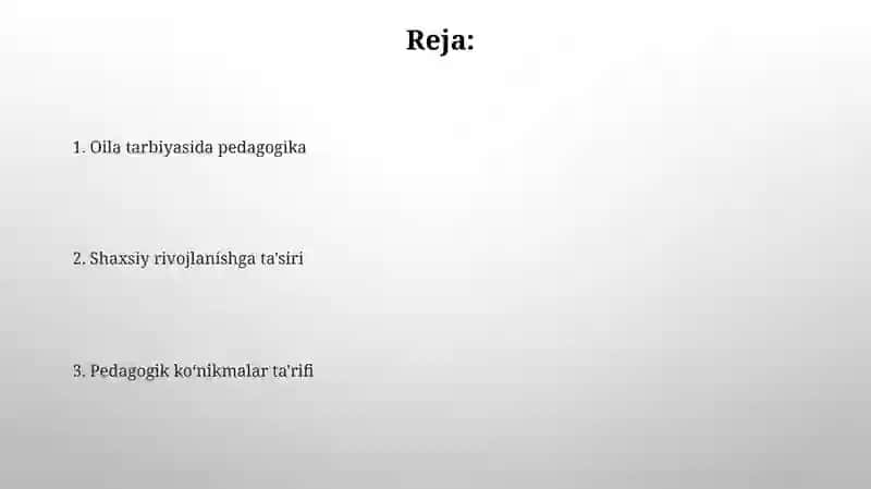 Oila pedagogikasi muammolari va mulohazalar 2