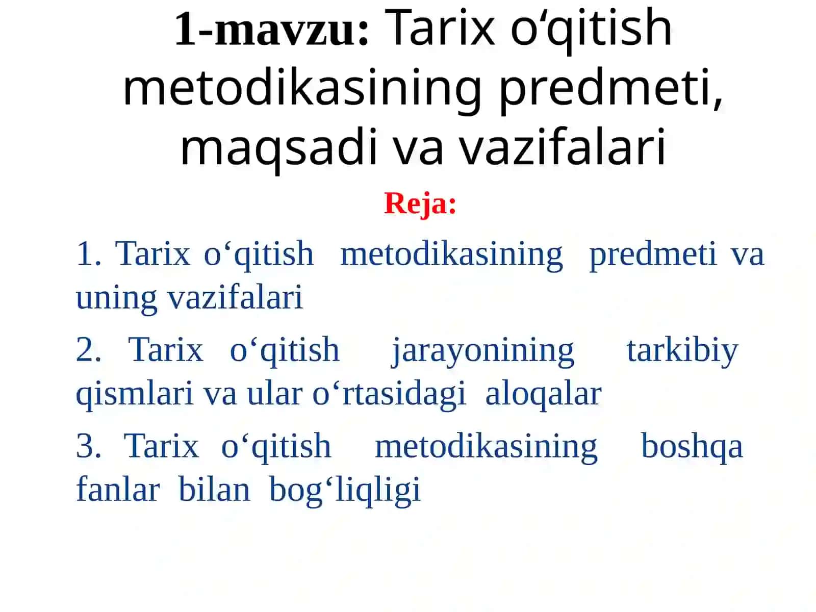 Tarix o‘qitish metodikasi 2