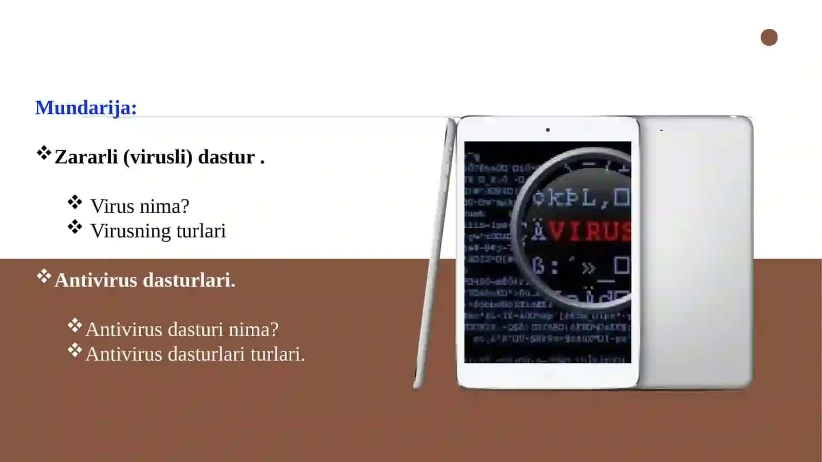 ZARARLI DASTURLARNING TURLARI HAQIDA 2