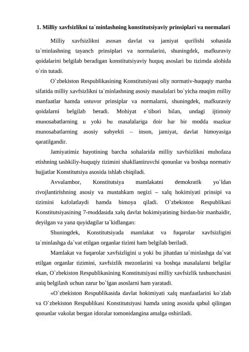 MAMLAKATIMIZ XAVFSIZLIGI VA BARQARORLIGINI TAʼMINLASH 2