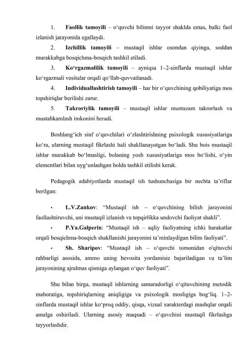 1-2-sinf oʻquvchilarining matematikadaj mustaqil ishlarini tashkil qilish metodikasi 2