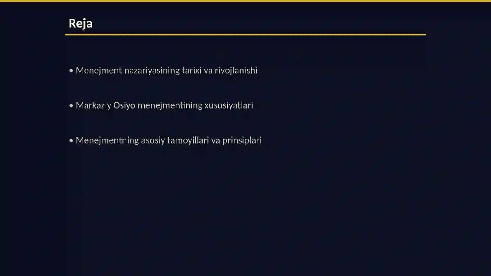 Menejmentning nazariy talqinlari va uning asosiy tamoyillari 2