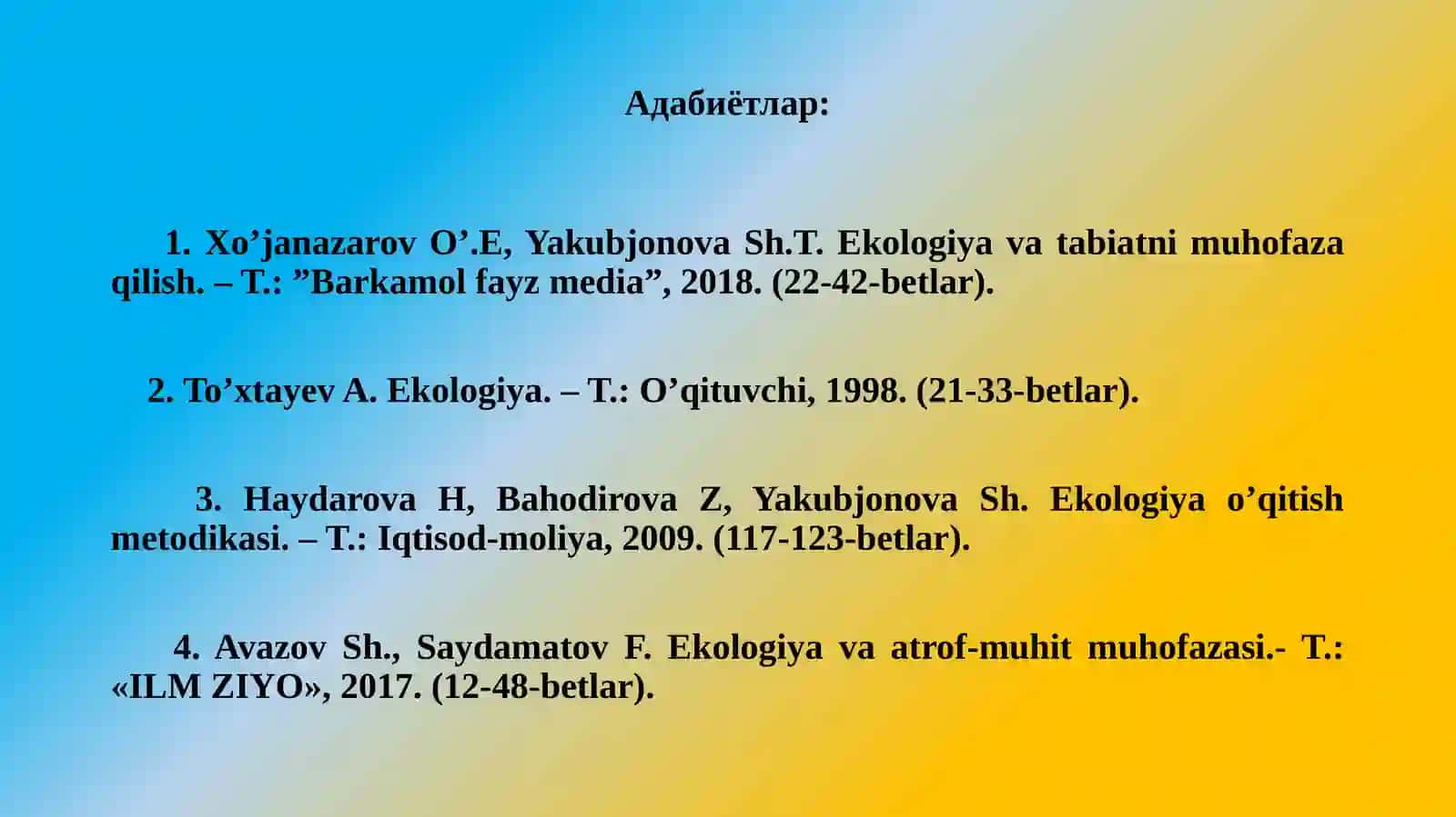 Организм ва муҳит тушунчаси 2