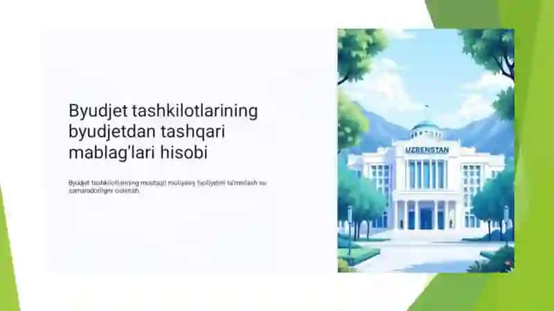 Byudjet tashkilotlarining byudjetdan tashqari mablag'lari hisobi 2