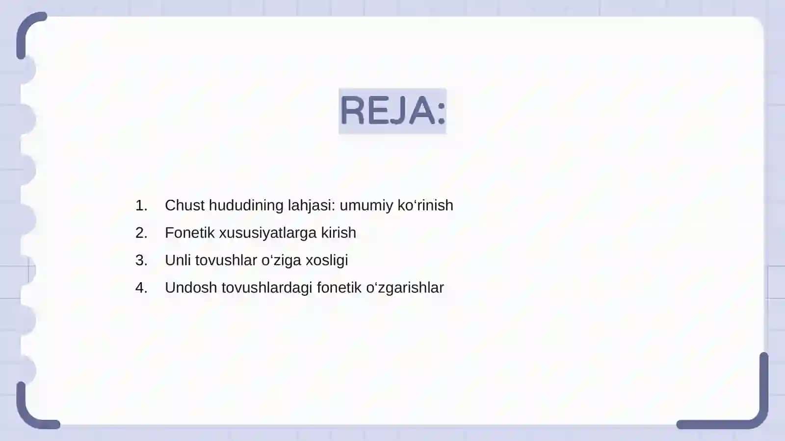 Chust hududining fonetik jihatlari 2