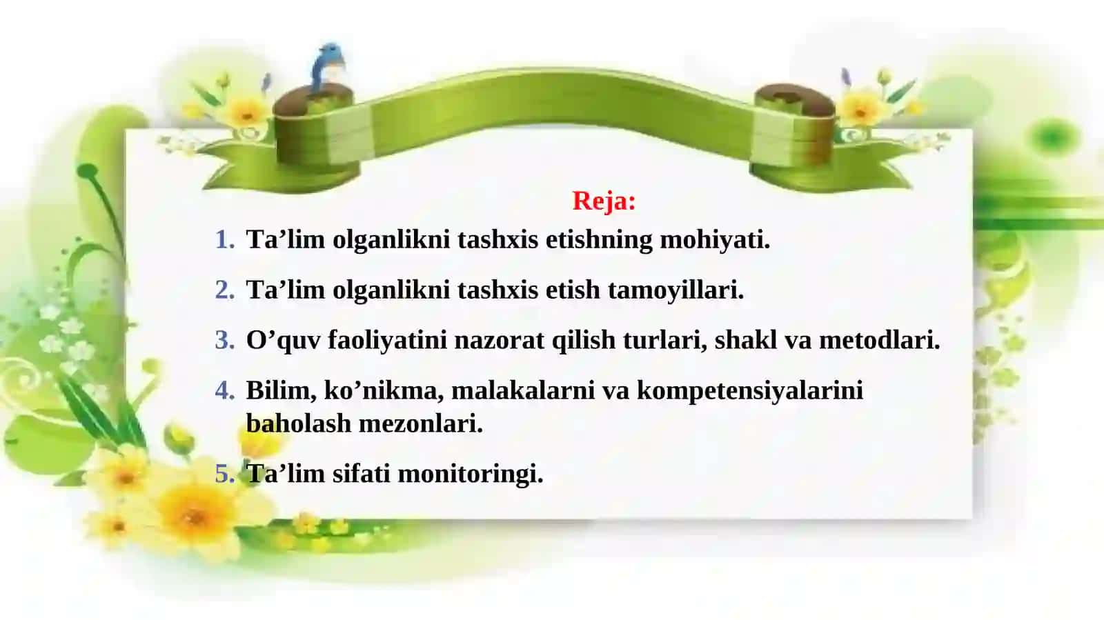 Ta’lim olganlikni tashxis etishning mohiyati 2