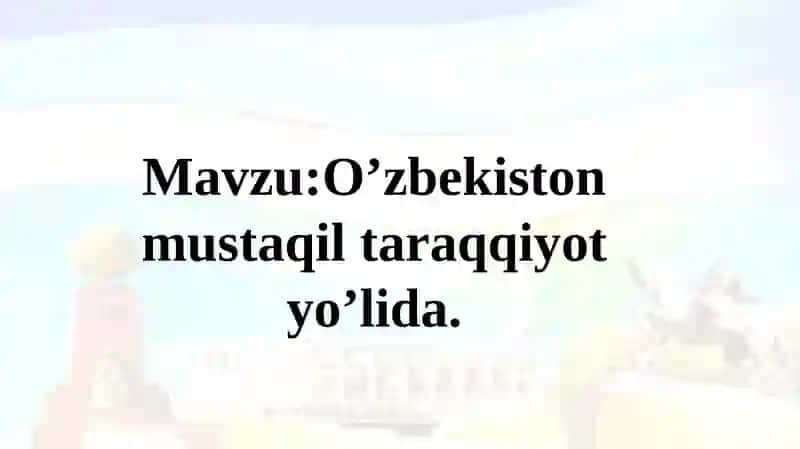 O’zbekistonning eng yangi tarixi fanidan MUSTAQIL ISHI 2