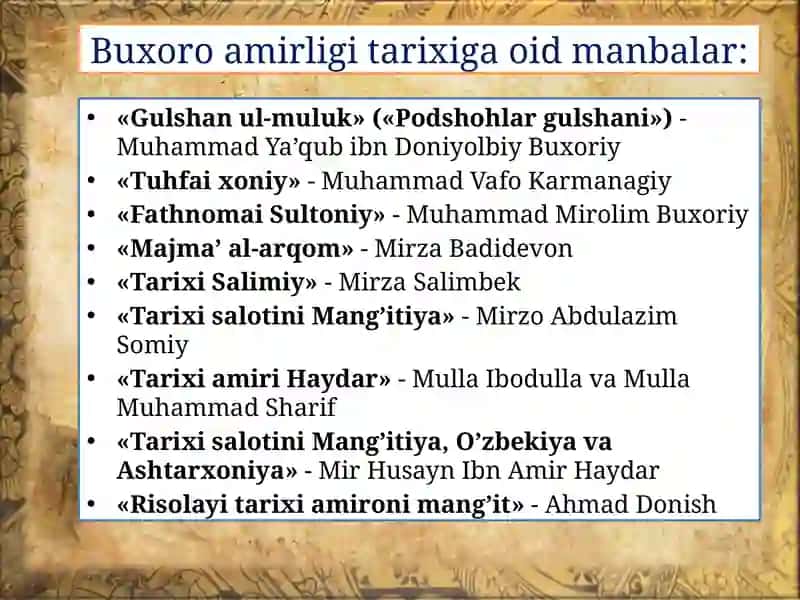 Buxoroamirligining tashkili tarixi 2