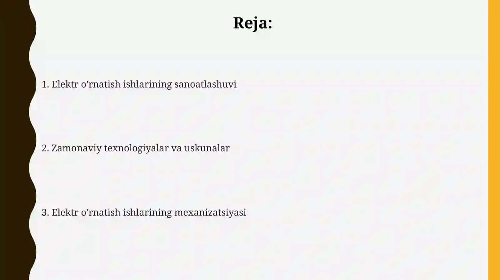Elektrmontaj ishlarini mexanizatsiyalashtirish va industrializatsiyalashtirish 2