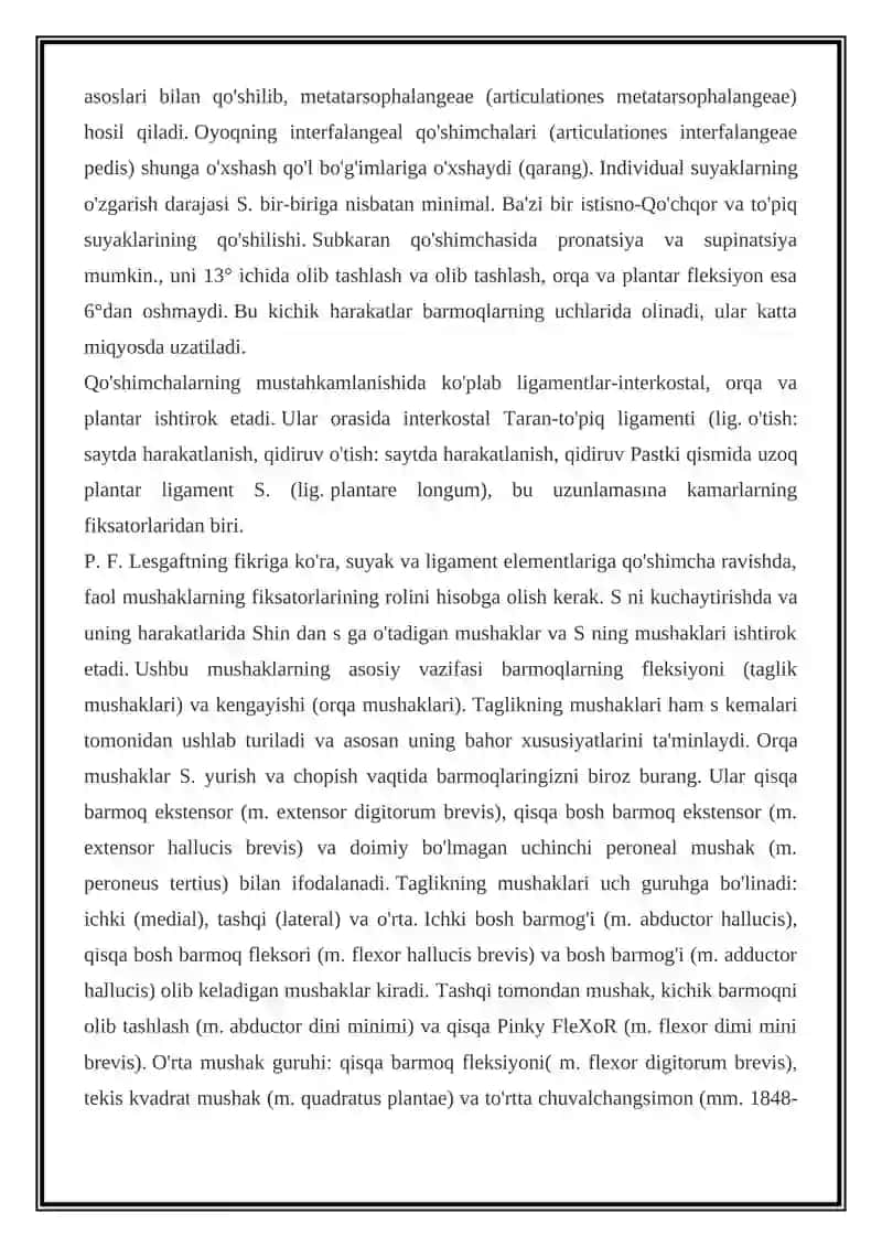 OYOQ KLINIK ANATOMIYASI 2
